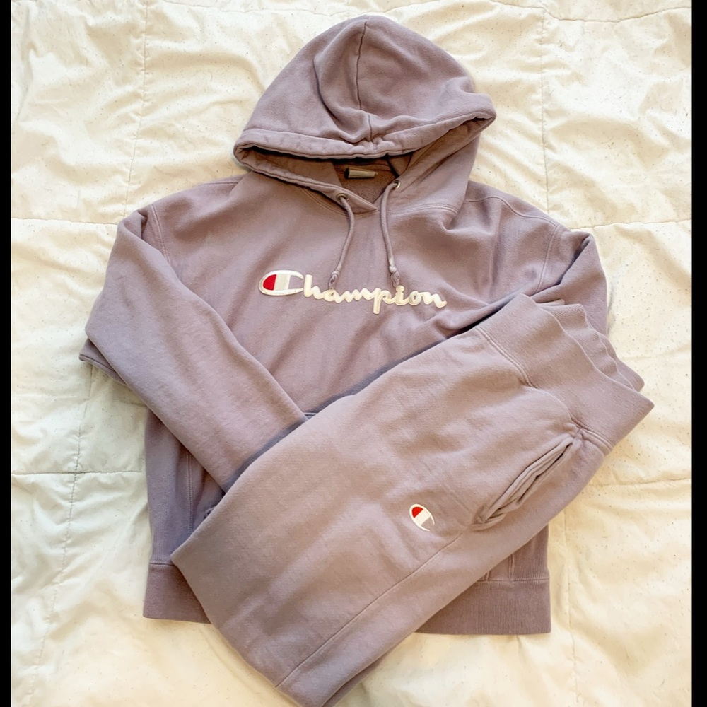 Vintage Champion Lavender Reverse Weave Sweatsuit Set